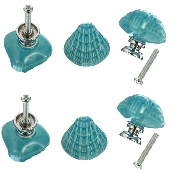 unbranded 6 Pcs Handle Charms Kitchen Cabinets Brushed Nickel Door Knob Bookshelf Decor Man Blue