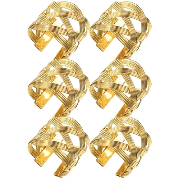 unbranded 6 Pcs Stacking Rings Metal Woven Napkin Picnic Table Decorations