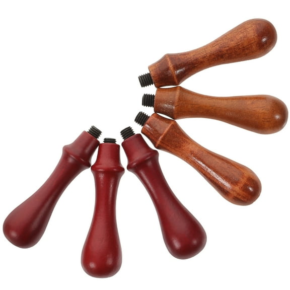 NIAIZEK 6Pcs Wood Handle Replacement for Seal Stamp Set Craft Tool Accessories