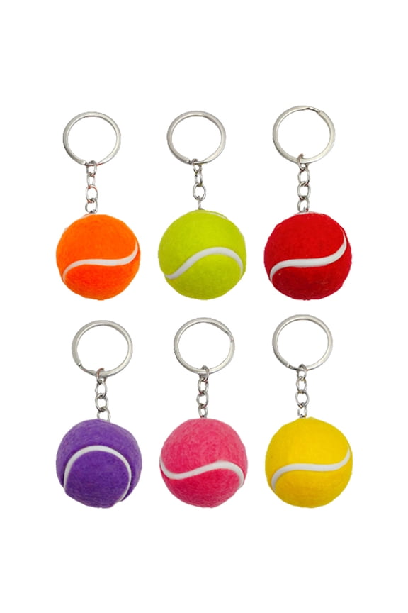 6Pcs Small Tennis Keychains Mini Keychain Keepsakes Tennis Match Keychains Sports Key Rings