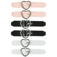 thumbnail image 1 of 6 Pcs Heart-Shaped Buckles for Drawstrings, Checked Skirt Ratchet Belt Toggles, Women's Unbranded Accessories, 1 of 8