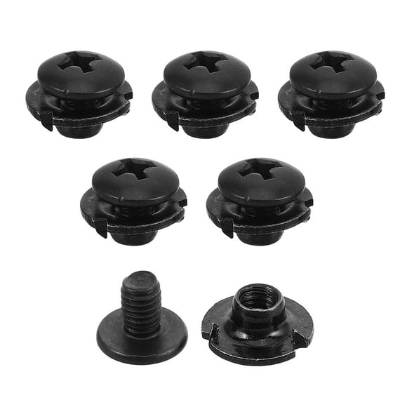 unbranded 6 Set Skateboard Roller Skates Buckwrap Screws 0.90X0.80X0.80CM Black