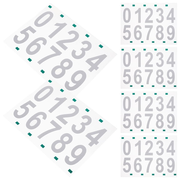 Worgeous Reflective Number Stickers for Mailbox Made of PVC Adhesive White Color Glow in Dark Waterproof Design 6 Sets