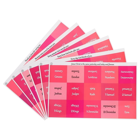 unbranded 6 Sheets Journal Stickers Markers Bible Index Tags 3.80X3.80X0.01CM Pink