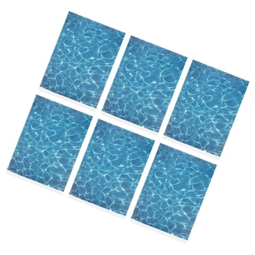 6 Sheets Sky-Blue Water Ripple Stickers - Self-Adhesive DIY Dollhouse Floor For Miniature Scenes