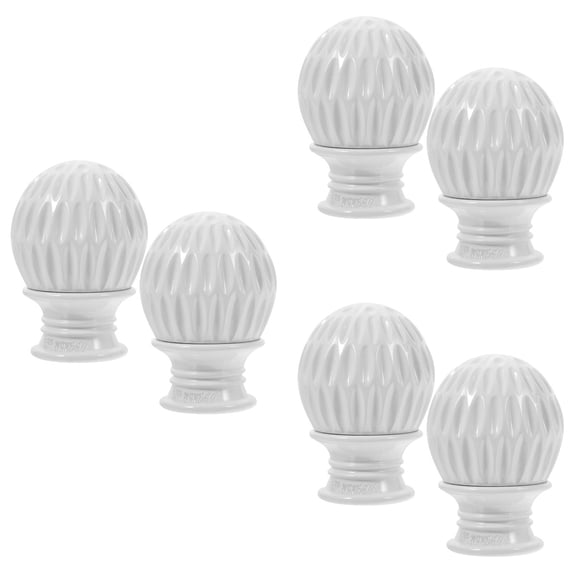 unbranded 6 pcs Curtain Rod Finials Honeycomb Drapery Pole End Cap Drape Rod Curtain Accessories for Curtain Drape Rod ( White )