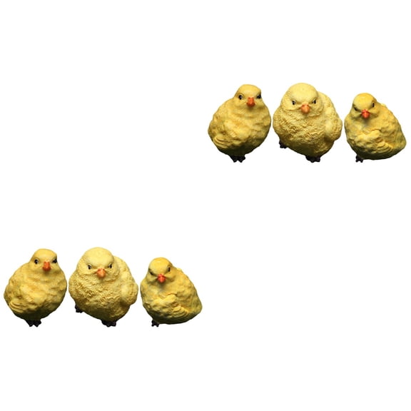 unbranded 6 pcs  Mini Chicks Figurines Small Cute Adorable Chicks Figures Garden Miniature Chick Statues