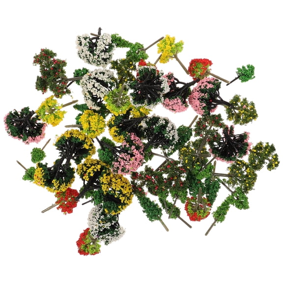 60 Pieces Assorted Color Miniature Model Trees for Landscape Decoration, Realistic Scenery Accessories