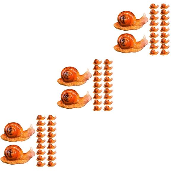 unbranded 60 Pcs  Mini Snail Figurines Miniature Snail Ornaments Tiny Resin Snails Moss Landscape Ornament