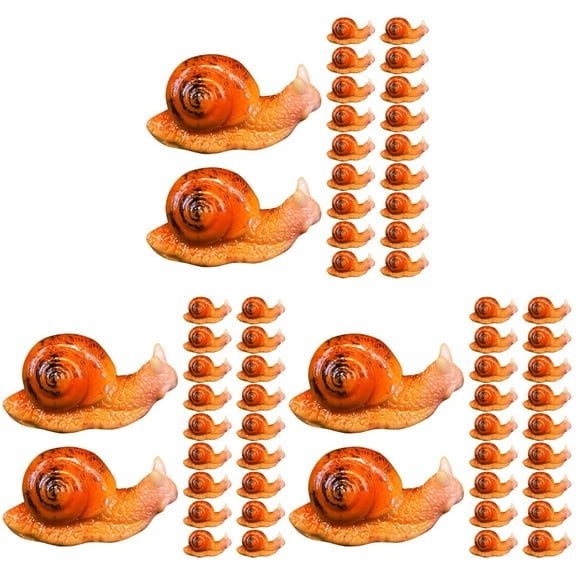 unbranded 60 Pcs  Tiny Snail Figurines Mini Garden Snail Figurines Simulated Snail Decorations