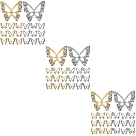 unbranded 60 pcs  Butterflies Nail Charms Women Nail Studs Rhinestone Nail Art Women Nail Jewelry