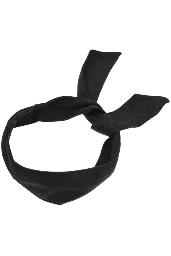 unbranded 6Pcs Black Cloth Head Ties for Men and Women with Quick-Dry and Sweat-Wicking