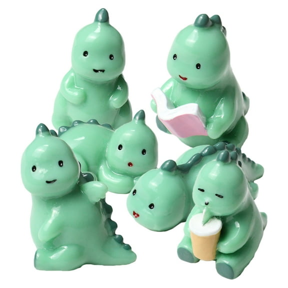 unbranded 6Pcs Miniature Dinosaur Figurines Tiny Animals Resin Animals Micro Landscape Dinosaurs