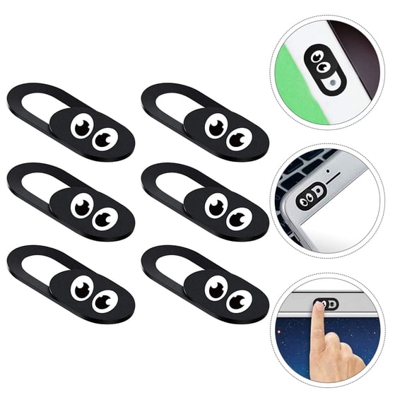 WRITWAA 6Pcs Mobile Phone Webcam Cover Black Anti Peeping Privacy Cover for Laptop Tablet