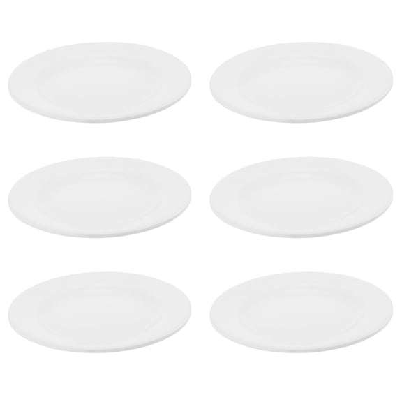 unbranded 6Pcs Simple and Fashionable White Plate for General Users Serving Trays for Food