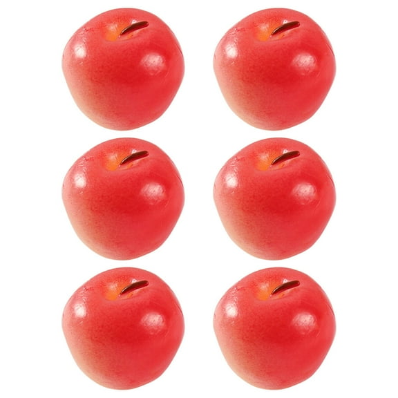 unbranded 6pcs Fake Fruit Artificial Apples Simulated Fruit Models Mini Realistic Apples Model Props