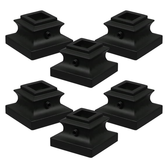 6pcs Iron Baluster Shoes Square Wrap Metal Post Sleeve for Porch Square Post Molding