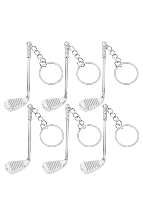 6pcs Men Keyring Miniature Golf Keychain Set, Realistic Design, Creative Fashion Accessories, Party Favor, 310.2in