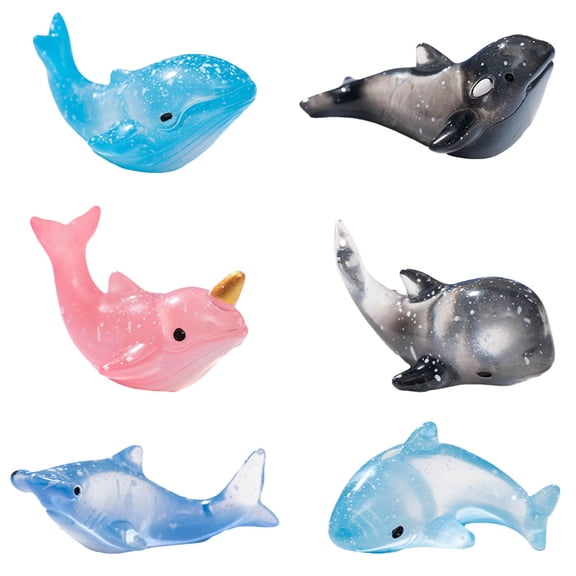 unbranded 6pcs Micro Landscape Decor Ocean Animals Statues Assorted Color For Home Decor