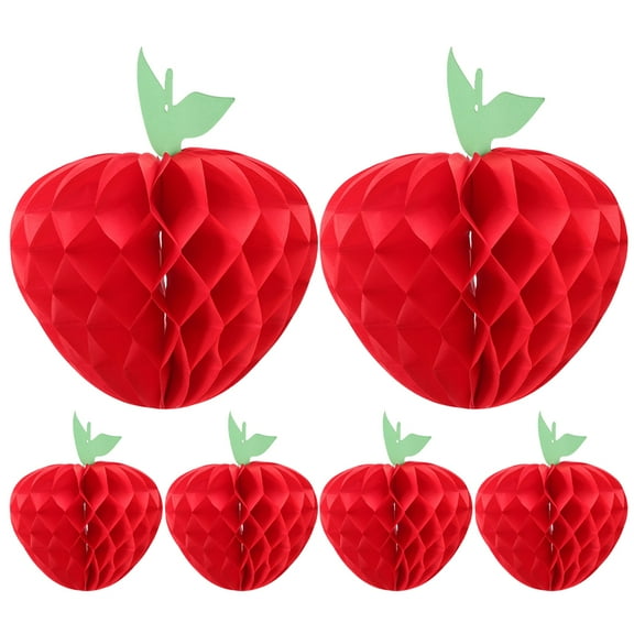 unbranded 6pcs Paper Apple Honeycomb Decoration Party Apple Honeycomb Hanging Decor Party Supply