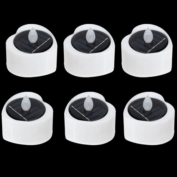 HOOWIFFY Led Tea Lights Solar Tea Light Plastic 6Pcs White