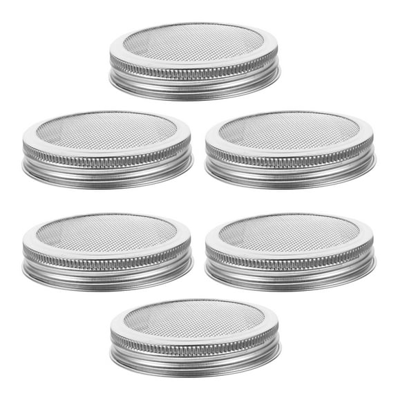 unbranded 6pcs Stainless Steel Sprouting Lids For Mason Jars 70/86mm Mesh Screen Lids For Bean Sprouts Salad Sprouts Easy Water Drainage Home Sprouting Kit