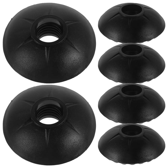 unbranded  6 Pcs Walking Cane Accessories Non-skid Hiking Poles Protectors Black