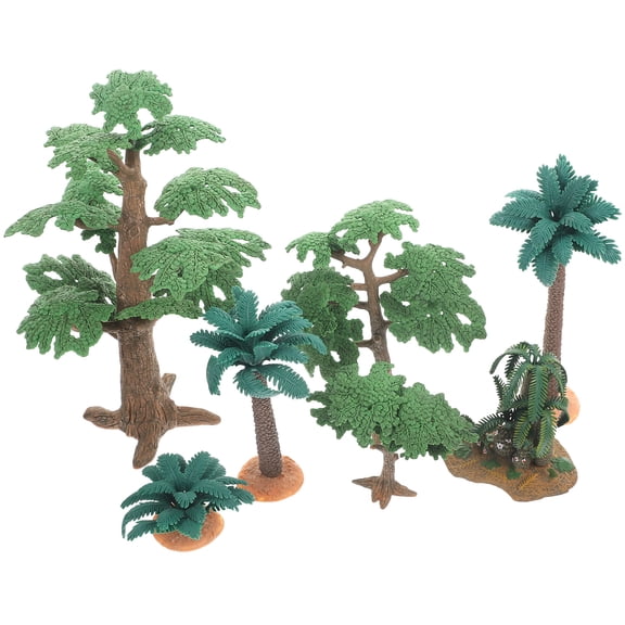 unbranded 7 Pcs Tree Model Simulated Forest Scene Model Plant Set Scenery Model 24x17x15cm