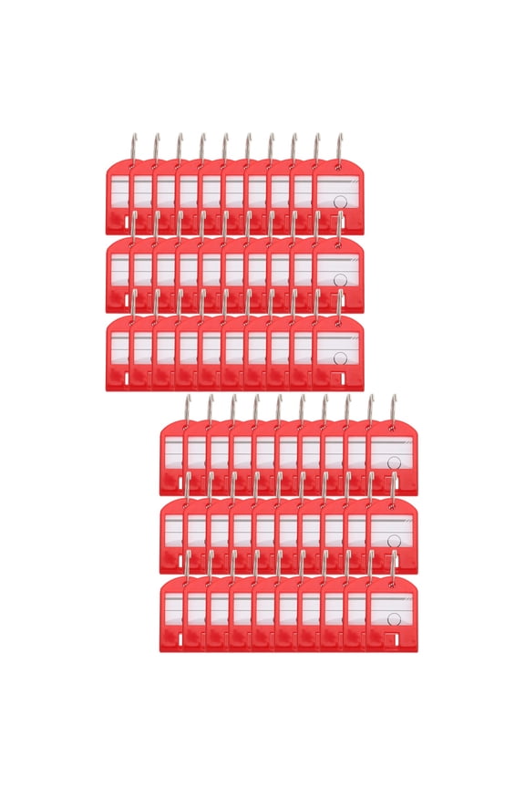 70 Pcs Plastic Number Tags Key Tags ID Tags Clear Label with Split Ring Label Window