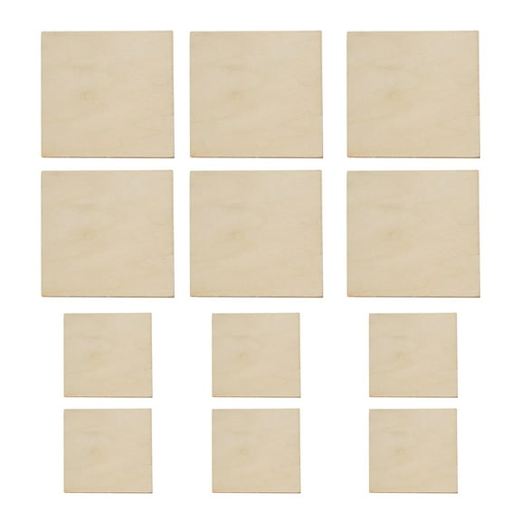 unbranded 75 Pcs Doormat Square Wood Chips Child 5X5X0.3CM Khaki
