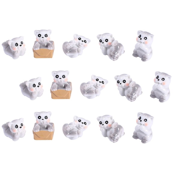 unbranded 75 pcs Mini Cat Statues Miniature Kitten Ornaments Lovely Cat Statues Bonsai Decor