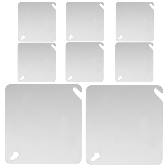 YSNOOWE 8Pcs Blank Metal Outlet Cover Plate for Electrical Panels Silver