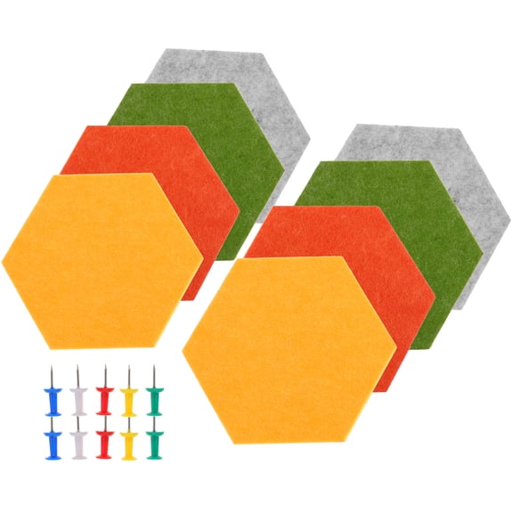 unbranded  8 Pcs Poster Board Hooks Hexagonal Felt Memo Office
