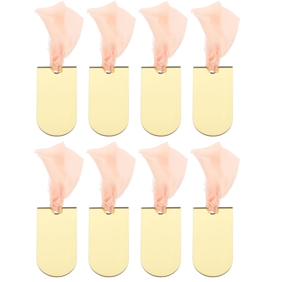 unbranded 8 Pcs Reservation Mirror Gold Reusable Wedding Signs Bride 9X4.5X0.2CM Golden