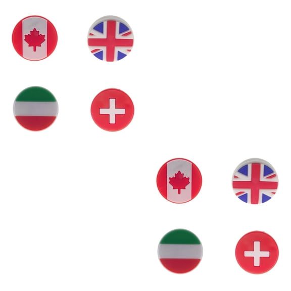 unbranded 8 Pcs  Silicone Tennis Racket Vibration Dampeners Flag Pattern Tennis Racquet Absorbers Tennis Racket Strings Dampers for Players (Random Pattern)