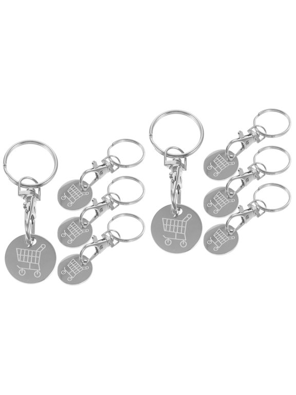 Stainless Steel Trolley Token Key , 8 Pieces, Shopping Cart for Easy Checkout and Decoration