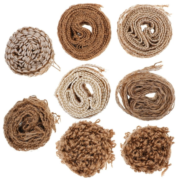 unbranded 8 Rolls Camo Burlap Rope Woven Ribbon Rustic Ribbon Bride 0.1X5X200CM