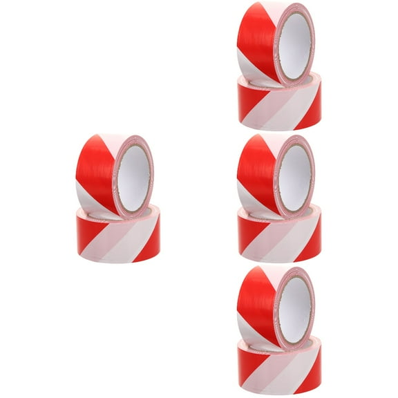 unbranded 8 Rolls  Red White Caution Tape Non Sticky Barrier Tape Striped Safety Tape for Hazard Marking