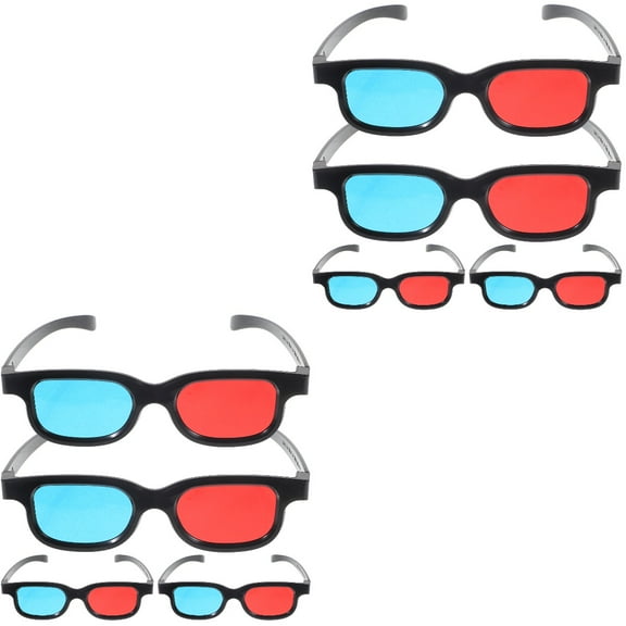 unbranded 8 pcs Game Glasses 3d Movie Glasses Red and Glasses 3d Viewing Eye Wear for Women Men