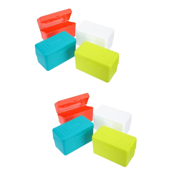 RENACLIPY Index Card Organizer Box Assorted Color Rugged Plastic for Card Storage 8Pcs