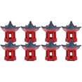 thumbnail image 1 of unbranded 8 pcs Resin Pavilion Mini Statue Resin Lantern Zen Style Pagoda Pavilion Yard Bonsai Decoration, 1 of 8