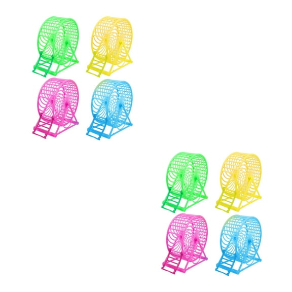 unbranded 8 pcs Small Pets Exercise Wheel Hamster Mute Running Wheel Play Rest Nest for Rat Gerbil Mice Chinchillas Hedgehogs Guinea Pigs