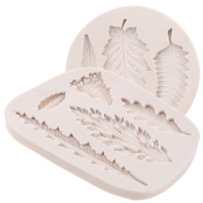 LITINKIMI White Tree Leaf Silicone Molds Set, 8-Piece Baking Tools, Non-Stick, Safe, Easy to Clean