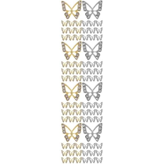 unbranded 80 pcs Butterflies Nail Charms Women Nail Studs Rhinestone Nail Art Women Nail Jewelry
