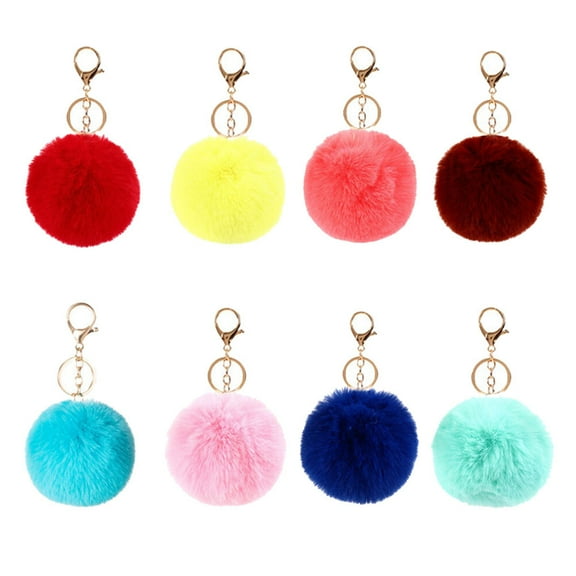 OUNONA 8PCS Round Keychain Accessories Set for Women and Girls, Keyrings, 5.9 x 3.1 x 3.1 inches