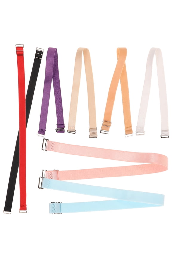 Adjustable Elastic Bra Straps Replacement with Rust-Resistant Steel Hooks for Comfortable Support