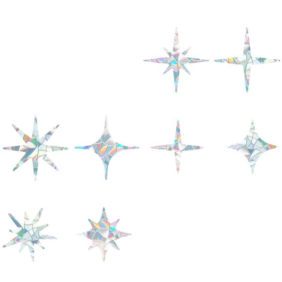 unbranded 8pcs Anti-Collision Static Clings Non Adhesive Window Cling Decal for Home