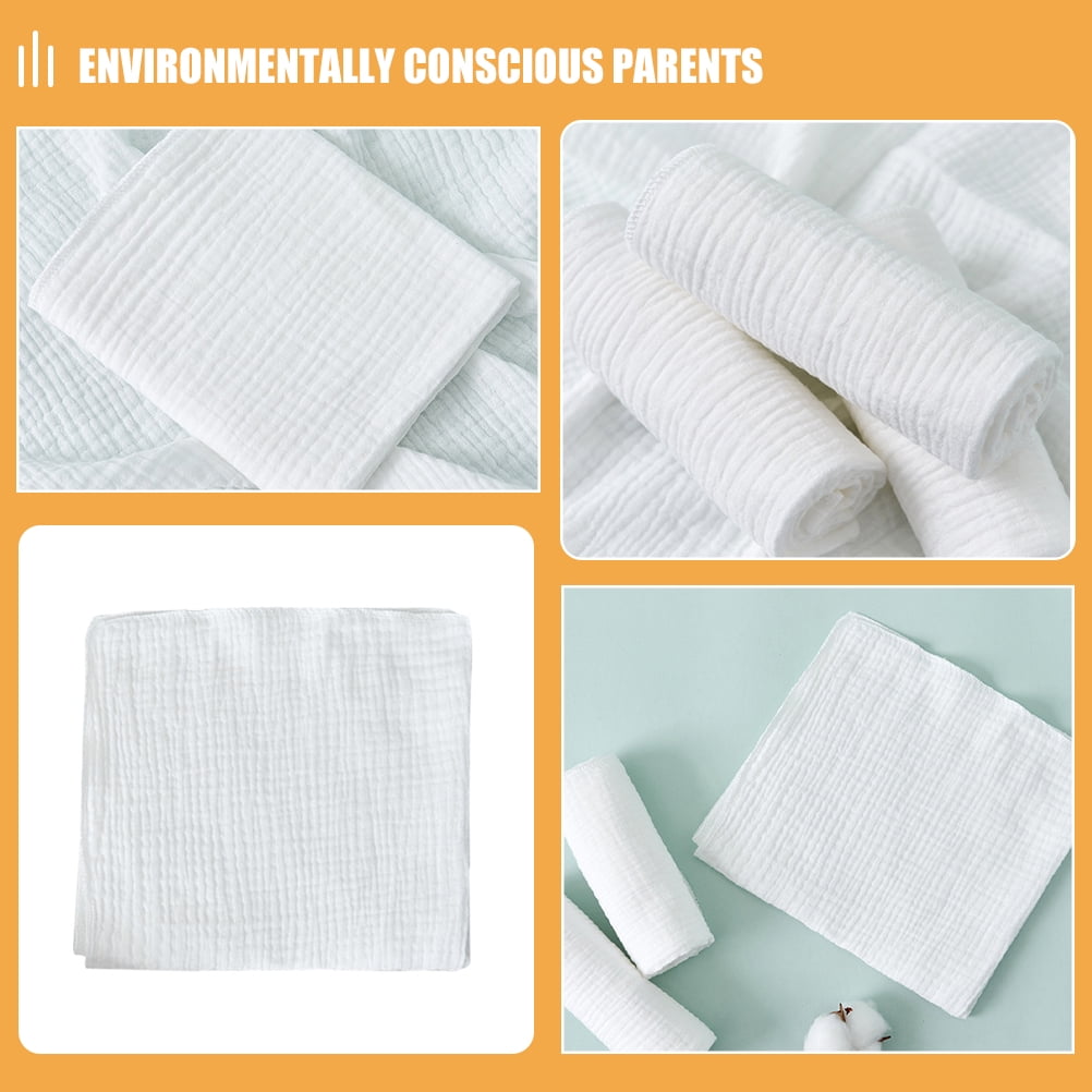 8pcs Soft Muslin Wash Cloths and Burp Cloths for , Breathable Diapers for Boys and Girls, Comfortable and Easy Care