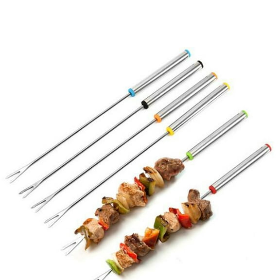 WHAMVOX Durable Stainless Steel BBQ Forks for Camping Trips or Backyard BBQ with Comfortable Handles 9pcs