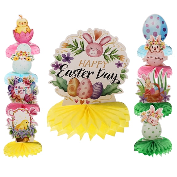 unbranded 9 Pcs Easter Decorations Bars Photo Honeycomb Centerpieces Party Dining Room Table Ornaments